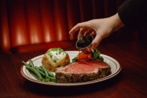 Delicious Prime Rib dinner branding photography