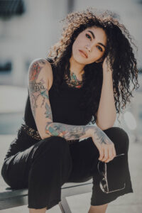 Editorial beauty fashion photography at pool in Summer