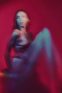 Las Vegas creative fashion photography portrait with color gels and light painting