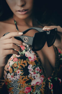 Fashion portrait photography in Las Vegas with Gucci sunglasses