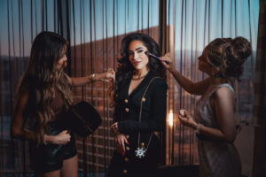 Las Vegas fashion portraits photography and hair and makeup inside the Wynn hotel