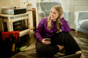 Light window light branding portrait for business in Las Vegas