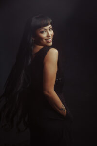 Fun and happy studio portrait photography with warm and elegant vibes