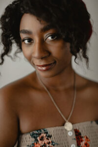 Beauty and Glam portrait of African American woman with natural light